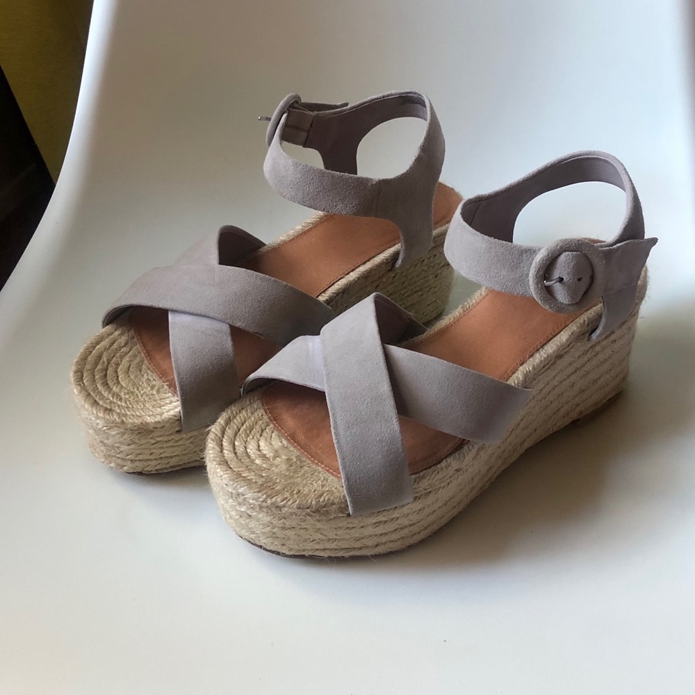 Halogen Grey Suede Emery Platform Espadrilles